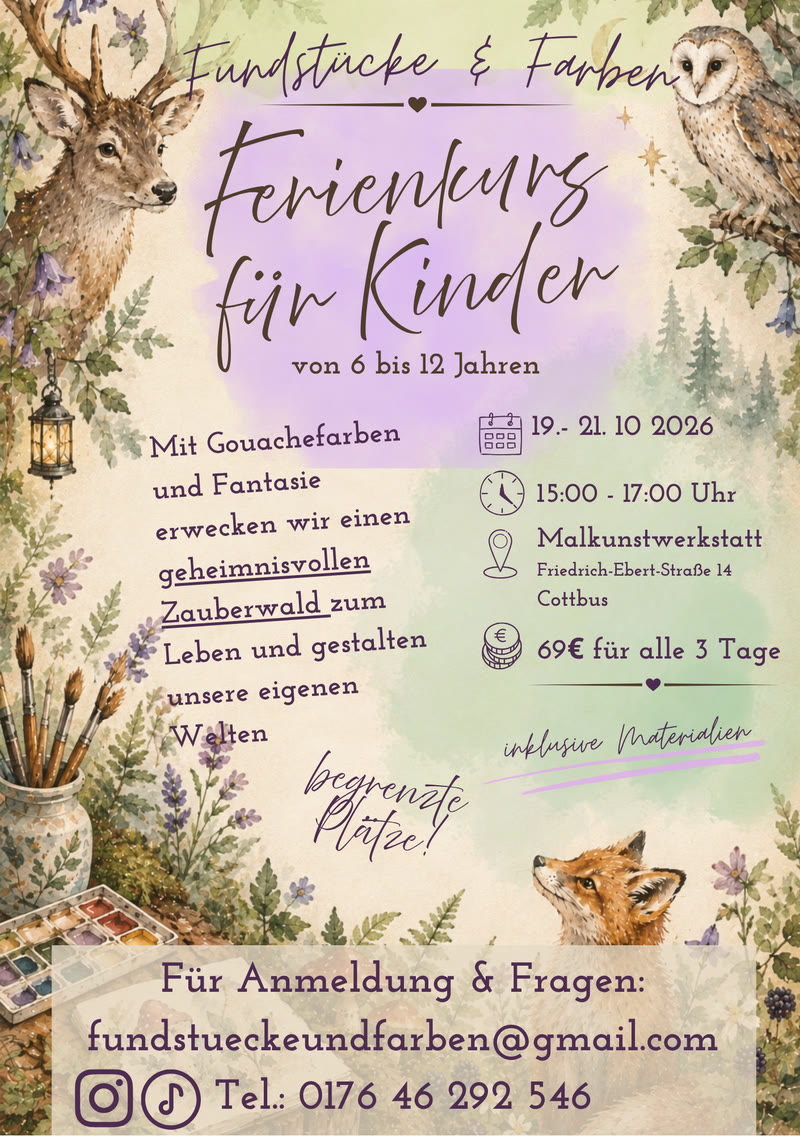 Plakat Ferienkurs Geheimnisvoller Zauberwald